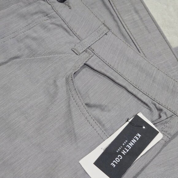 🆑️ Kenneth Cole Grey Cotton Pants Straight Fit Trousers Lightweight Comfortable - Picture 5 of 9